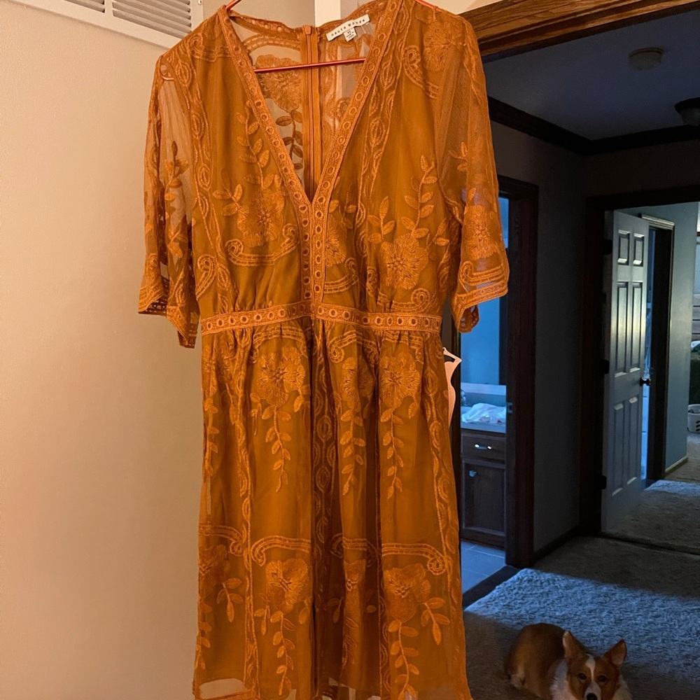 Burnt orange boho dress